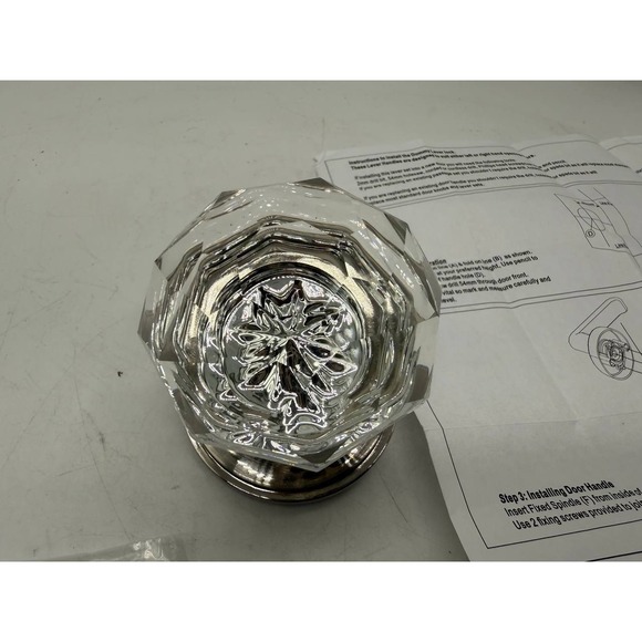 Crystal Style Door Knob, Privacy Door Knobs for Bedroom and Bathroom A8 - Picture 4 of 9